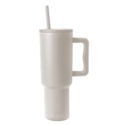Simple Modern 40 oz Trek Tumbler with Handle and Straw Lid | Cup Holder Friendly Insulated Stainless Steel Travel Mug | Almond Birch -Almond Birch 40 Ounces