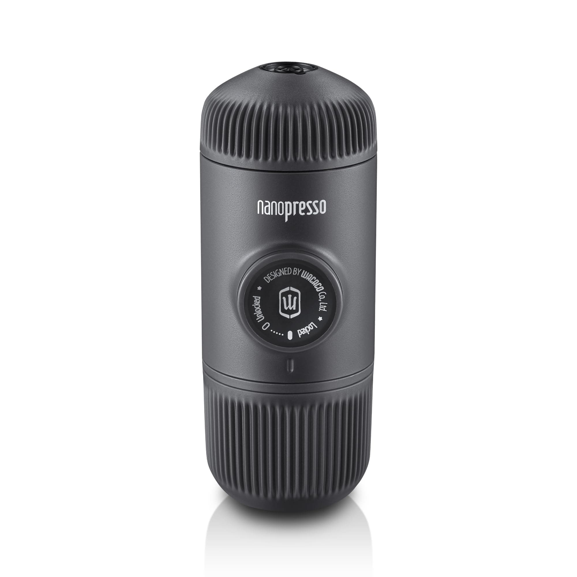 WACACO Nanopresso Portable Espresso Machine, Evolution of the Minipresso, Maximum Pressure 18 Bar, Travel Coffee Maker, No Need for Battery, Manual Operated, Grey