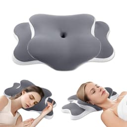 Ergo Pillow for Sleep Apnea, Neck Pain, and Snoring Relief | Cervical Neck Pillow for Side Sleepers | Orthopedic Memory Foam with Ergonomic Support Gray Standard