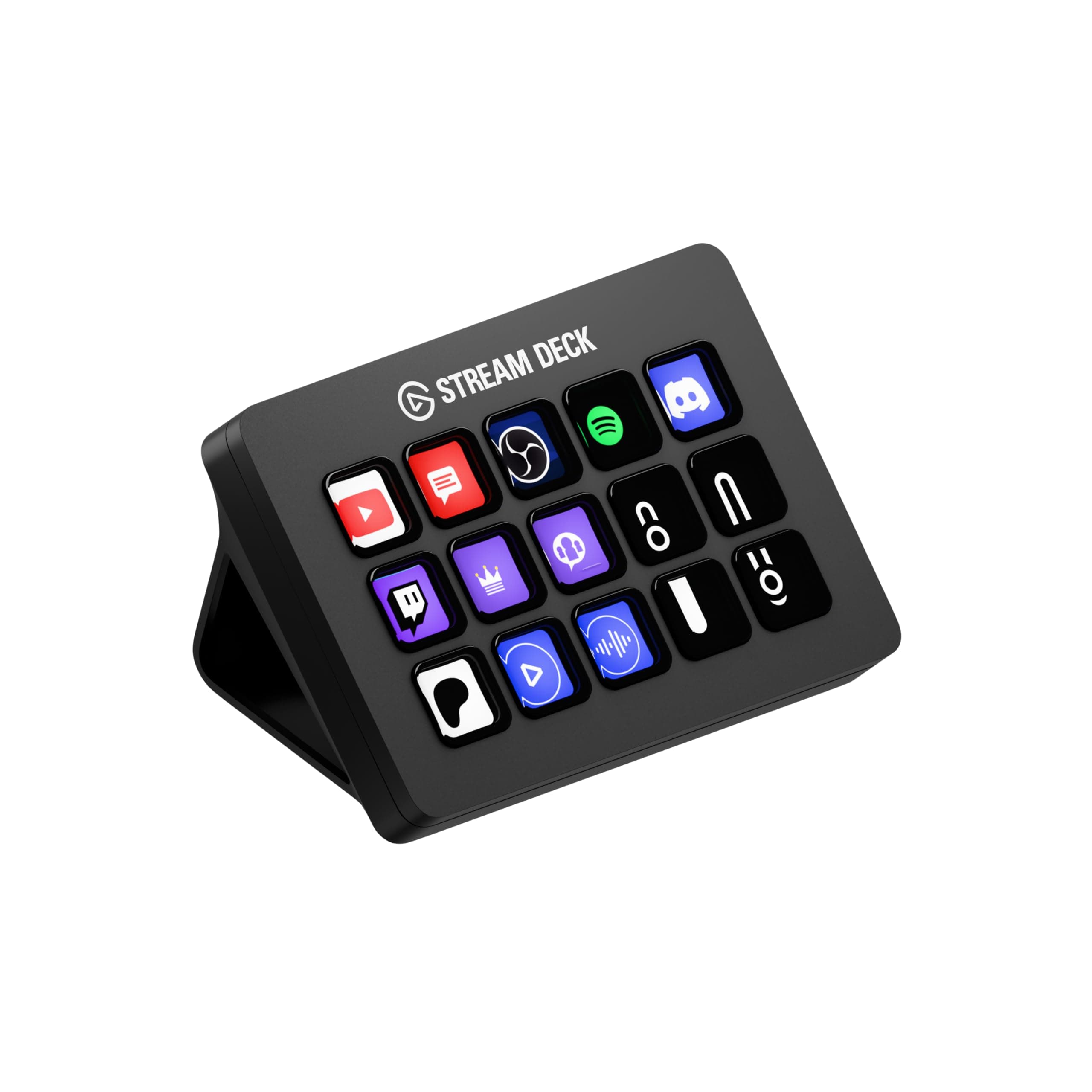 Elgato Stream Deck MK.2 – Studio Controller, 15 macro keys, trigger actions in apps and software like OBS, Twitch, YouTube and more, USB, works with Mac and PC Stream Deck Black