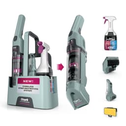 Shark StainForce Cordless Portable Spot, Stain, & Odor Remover System for Carpets, Area Rugs, Upholstery, Stairs, with Storage Caddy, Accessories, and Full-Size Cleaning Solution, HX101 (New) StainForce Cordless Stain System