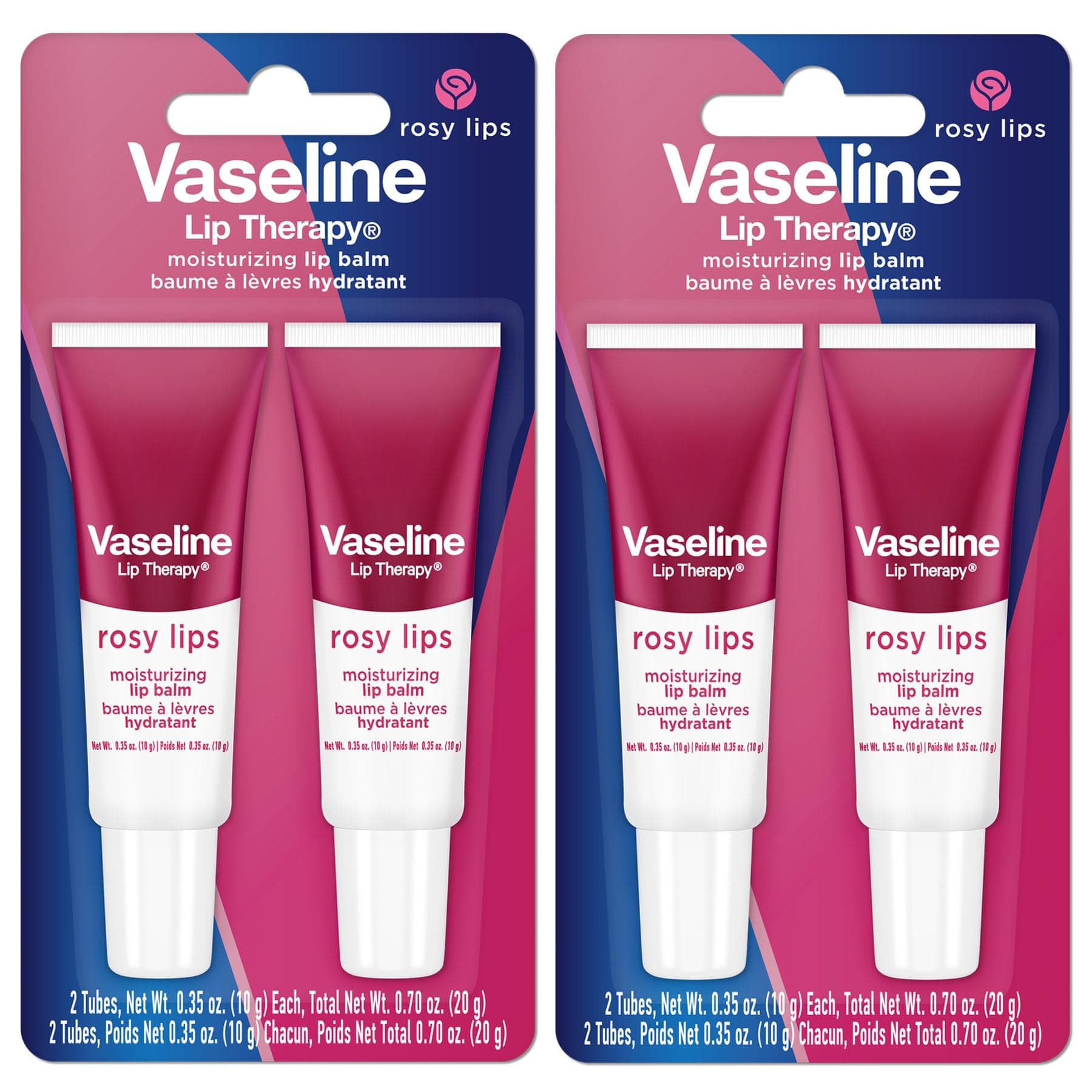 Vaseline Lip Therapy Rosy Lips Moisturizing Lip Balm - Twin Pack (2-Pack) 1 count (Pack of 2)